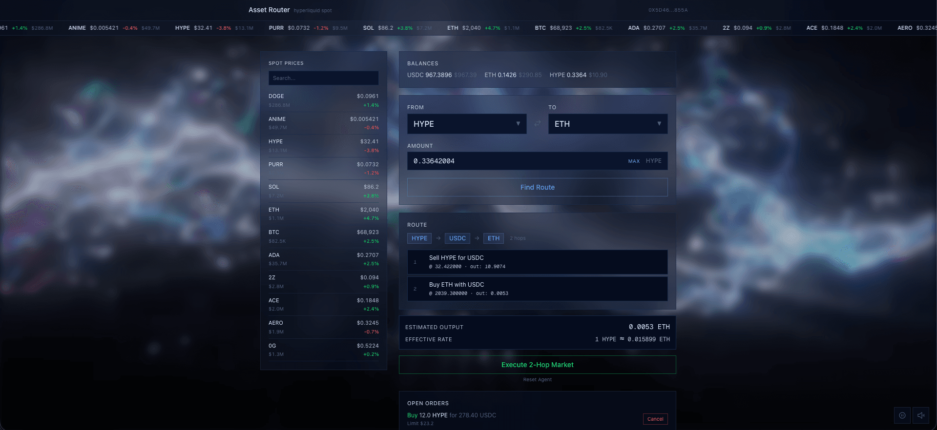 Building a multi-hop DEX router for Hyperliquid spot trading screenshot